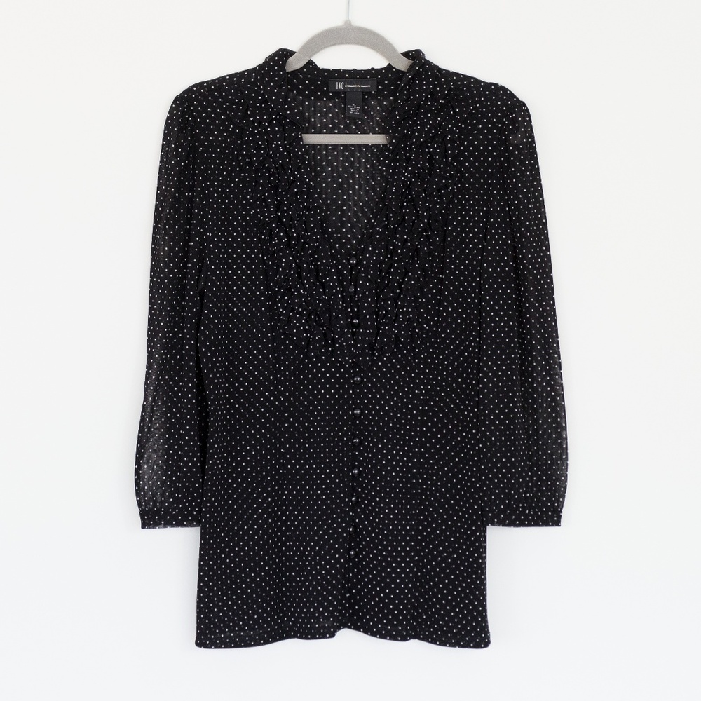 INC International Concepts - Black with Polka Dots